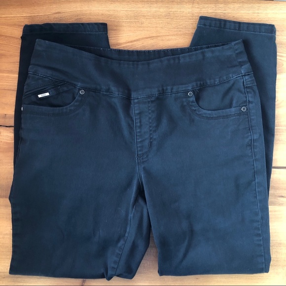 French Dressing Jeans Slim Black High Waisted Ankle Pant w/ Stretchy Waist - Picture 7 of 11